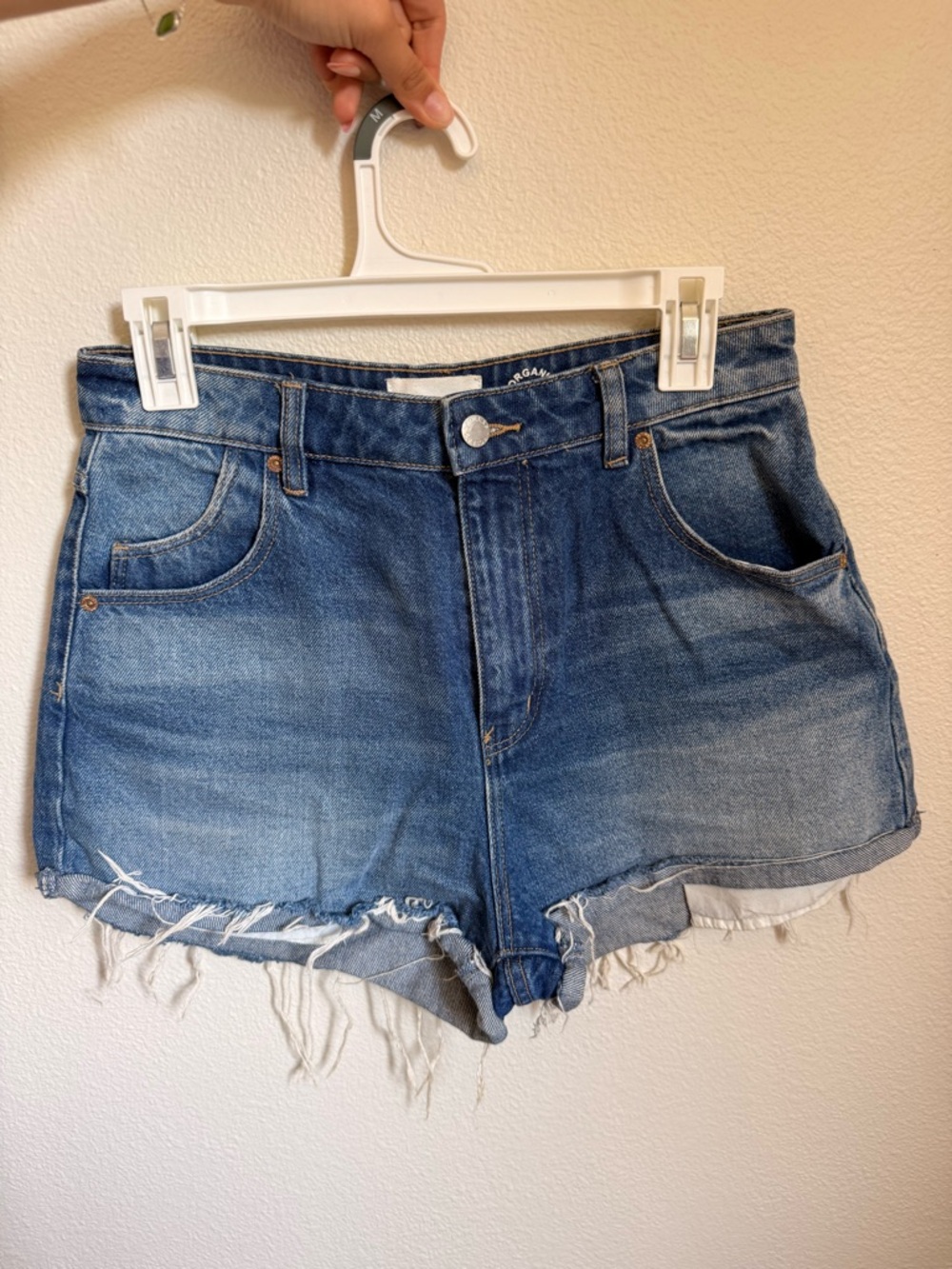 ROLLA'S Blue Distressed High-Rise Denim Shorts